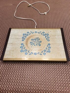 Vintage Warm-O-Tray Model 160 Buffet Server Retro Blue Floral Mid Century